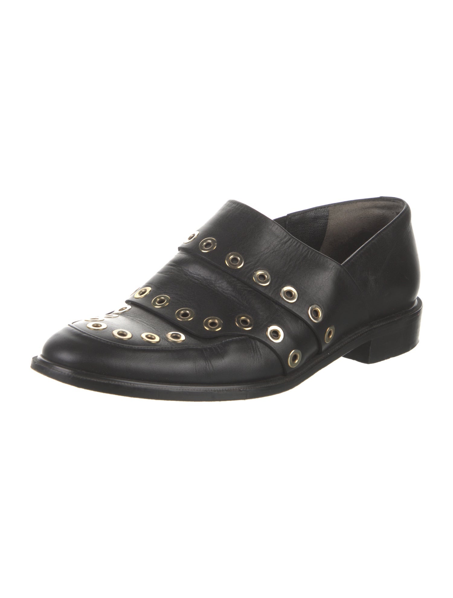 Robert Clergerie Leather Studded Accents Loafers