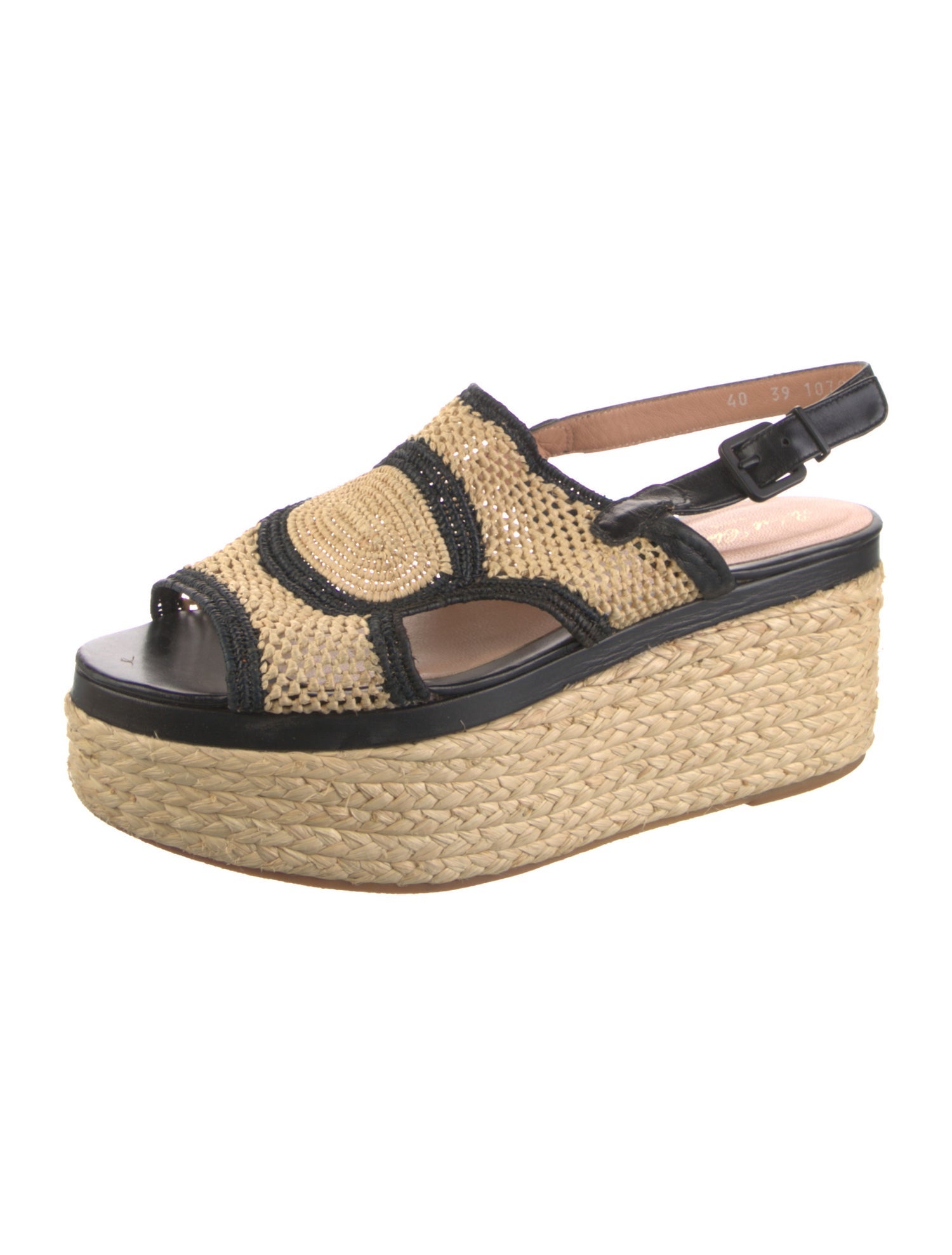 Robert Clergerie Raffia Cutout Accent Espadrilles