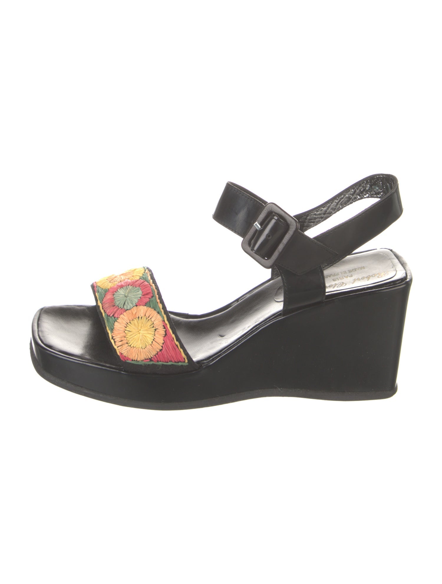 Robert Clergerie Leather Floral Print Sandals