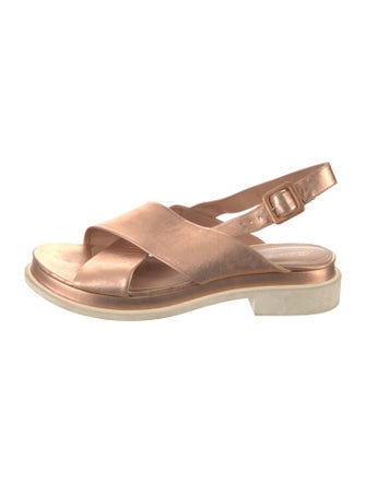 Robert Clergerie Lambskin Animal Print Slingback Sandals