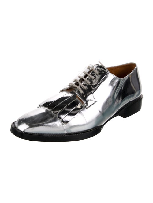 Robert Clergerie Patent Leather Fringe Trim Accent Oxfords