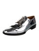 Robert Clergerie Patent Leather Fringe Trim Accent Oxfords