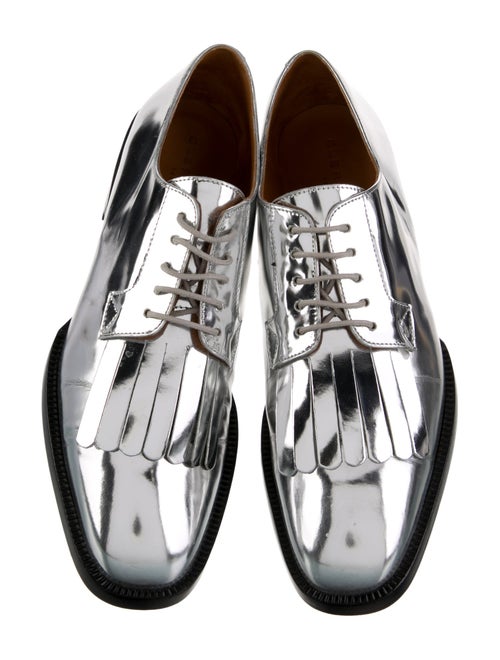 Robert Clergerie Patent Leather Fringe Trim Accent Oxfords