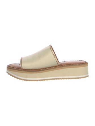Robert Clergerie Leather Whipstitch Trim Slides