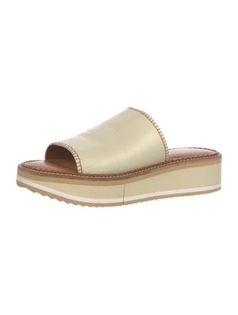 Robert Clergerie Leather Whipstitch Trim Slides