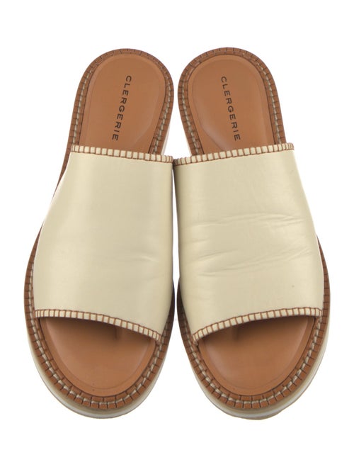 Robert Clergerie Leather Whipstitch Trim Slides