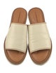 Robert Clergerie Leather Whipstitch Trim Slides