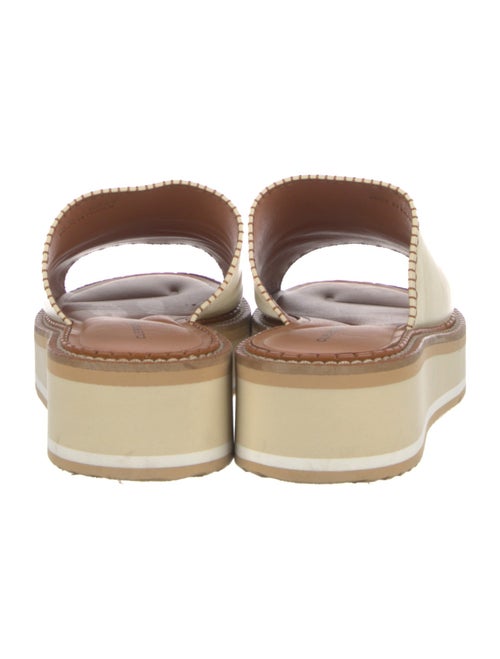 Robert Clergerie Leather Whipstitch Trim Slides
