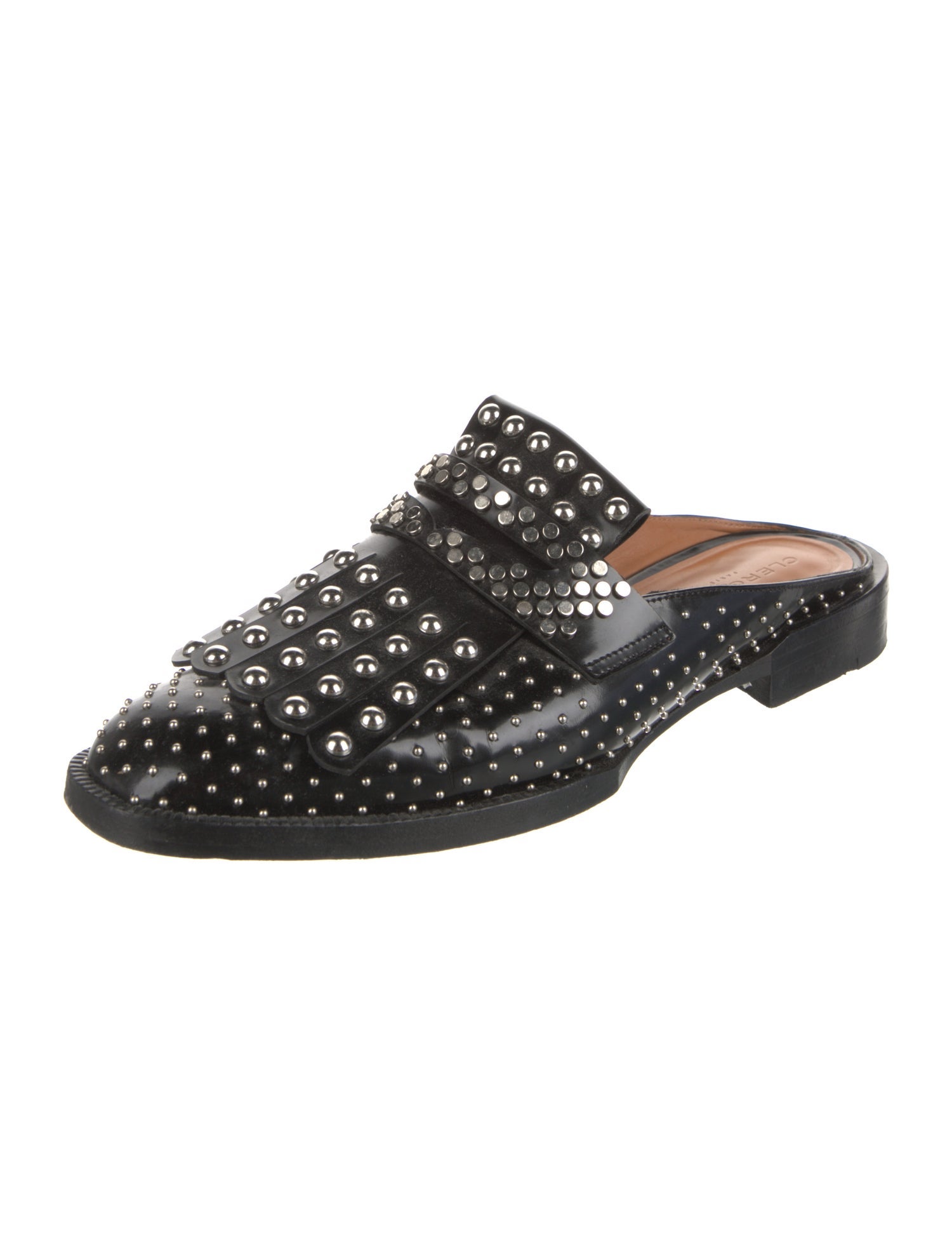 Robert Clergerie Leather Studded Accents Mules