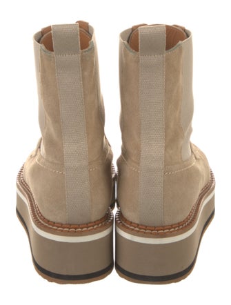 Robert Clergerie Suede Grosgrain Trim Boots