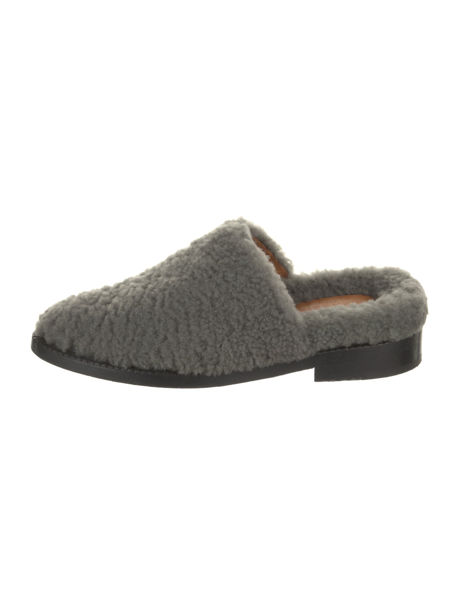 Robert Clergerie Shearling Whipstitch Trim Mules