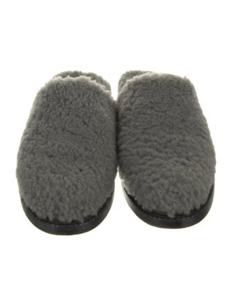 Robert Clergerie Shearling Whipstitch Trim Mules