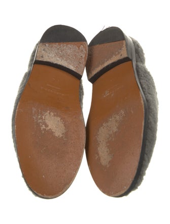 Robert Clergerie Shearling Whipstitch Trim Mules