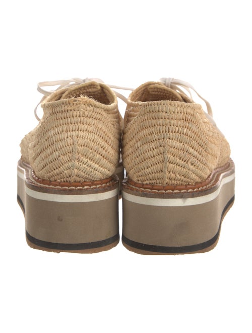 Robert Clergerie Straw Cutout Accent Wedge Sneakers