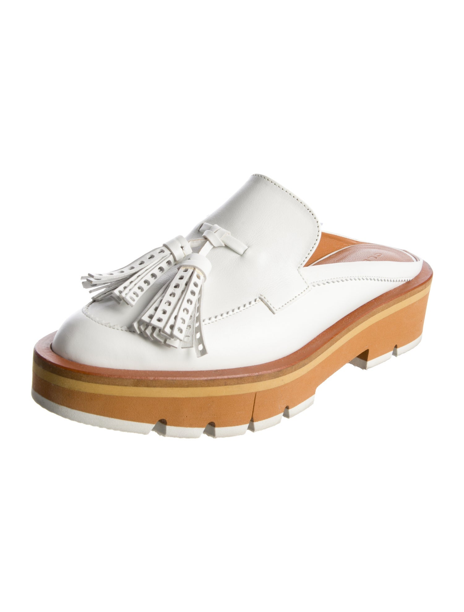 Robert Clergerie Leather Tassel Accents Mules