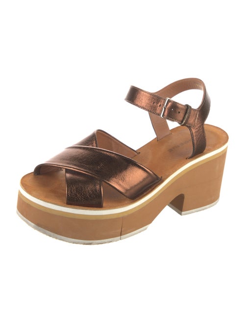 Robert Clergerie Leather Printed Slingback Sandals