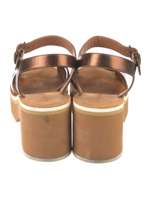 Robert Clergerie Leather Printed Slingback Sandals