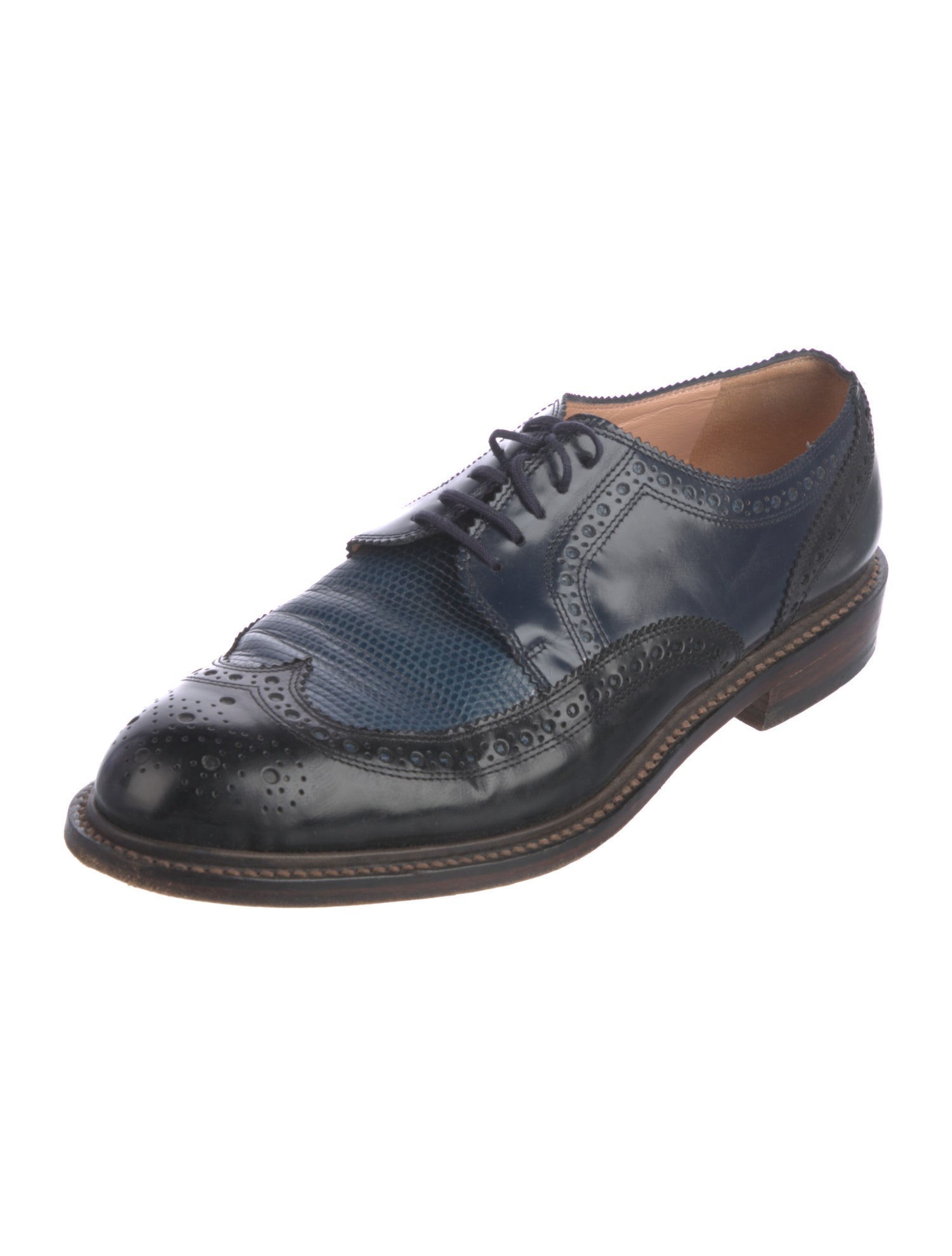 Robert Clergerie Leather Lasercut Accents Oxfords