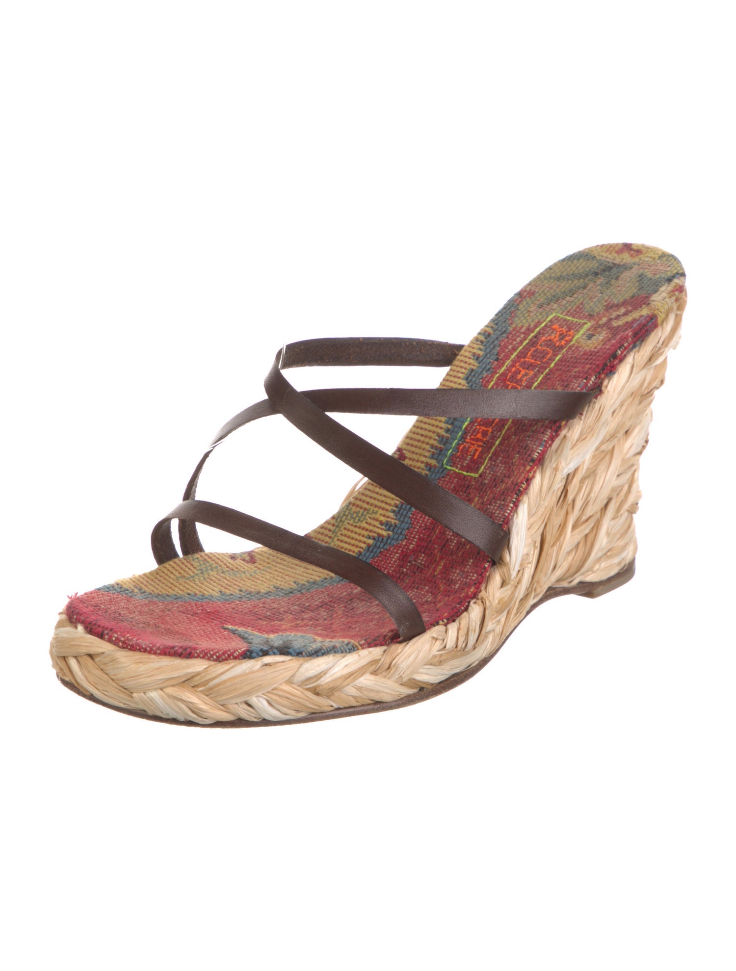 Robert Clergerie Leather Floral Print Espadrilles