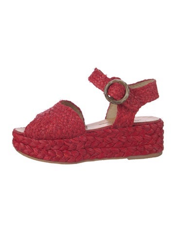 Robert Clergerie Sandals Raffia Cutout Accent Espadrilles 6.5