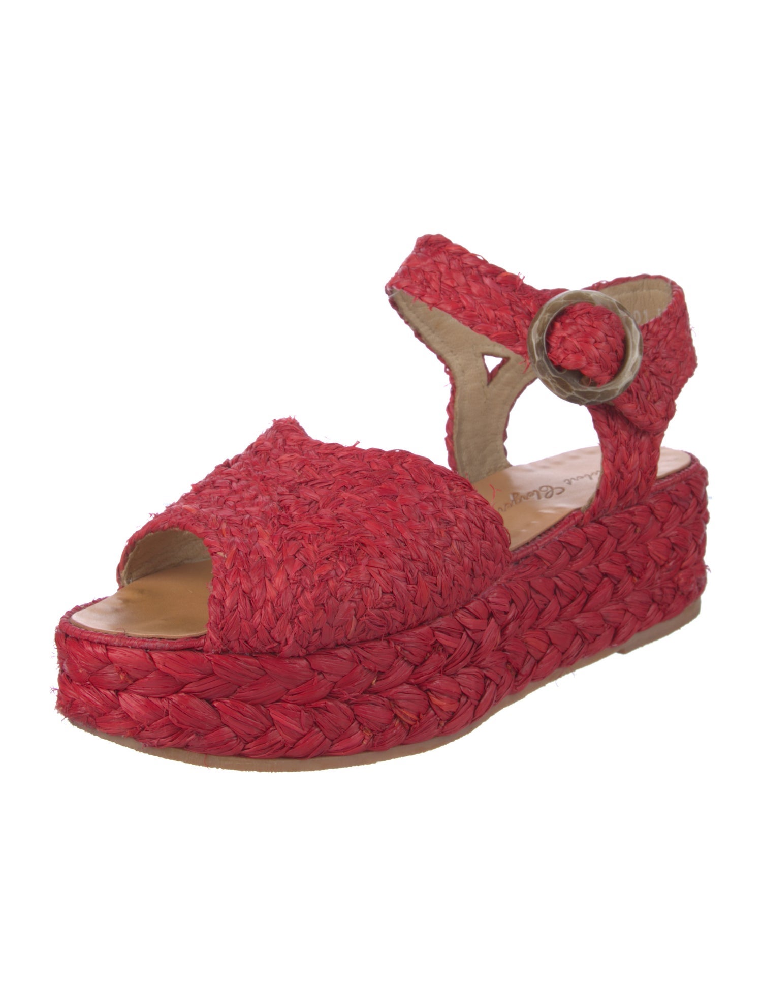 Robert Clergerie Raffia Cutout Accent Espadrilles