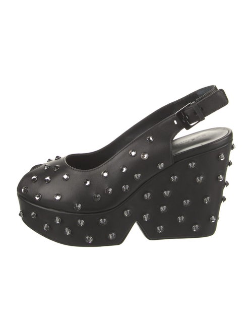 Robert Clergerie Leather Polka Dot Print Slingback Sandals
