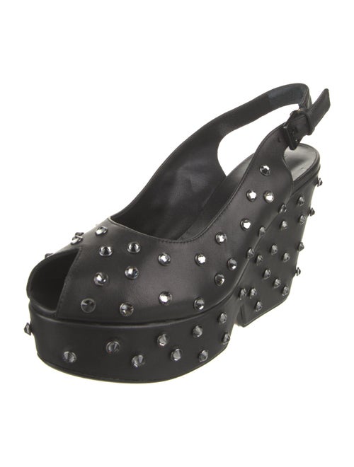 Robert Clergerie Leather Polka Dot Print Slingback Sandals