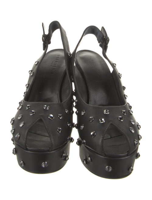 Robert Clergerie Leather Polka Dot Print Slingback Sandals