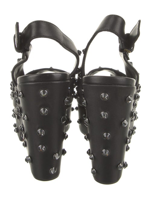 Robert Clergerie Leather Polka Dot Print Slingback Sandals