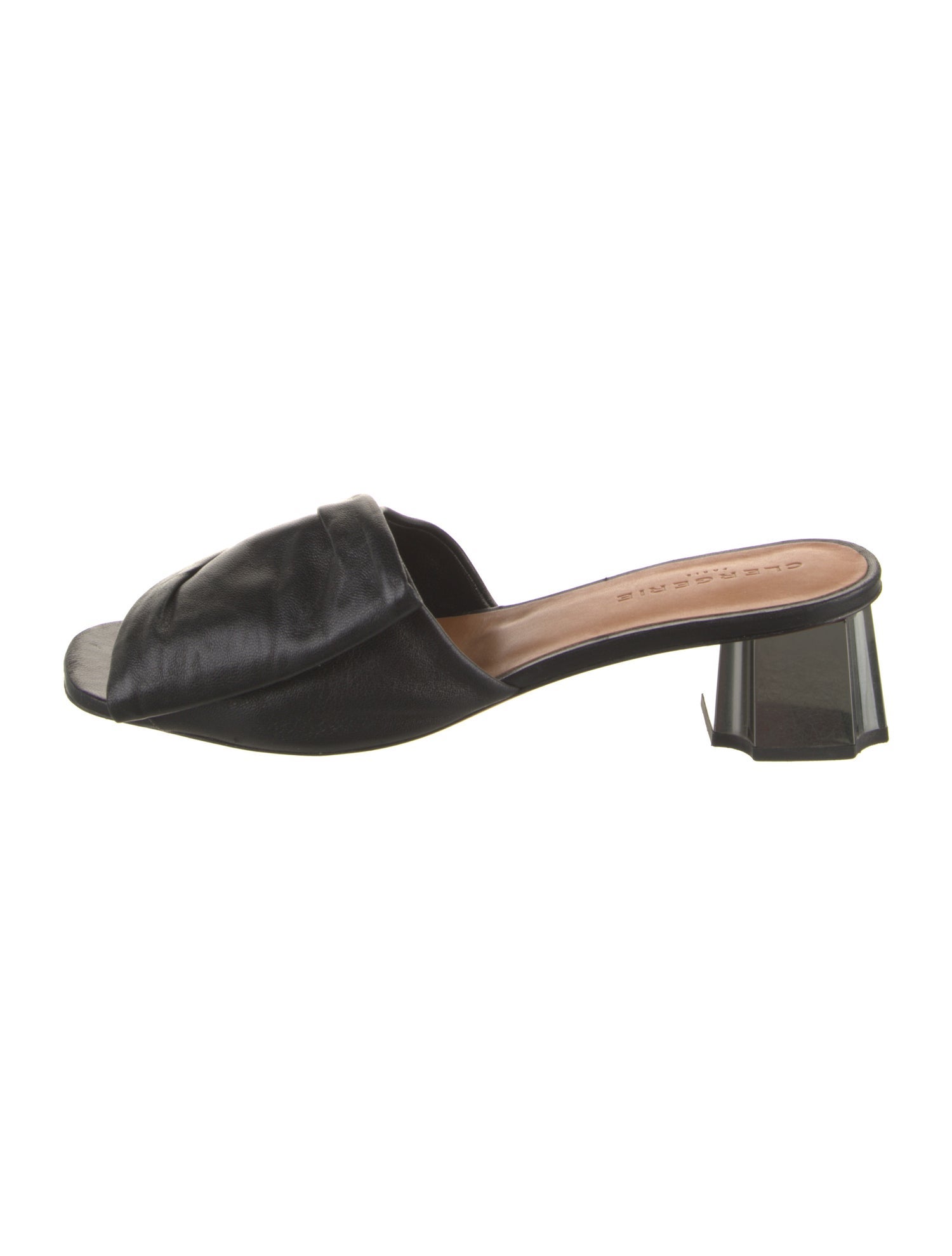 Robert Clergerie Leather Pleated Accents Slides