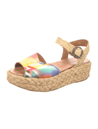 Robert Clergerie Straw Tie-Dye Print Espadrilles