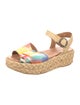 Robert Clergerie Straw Tie-Dye Print Espadrilles