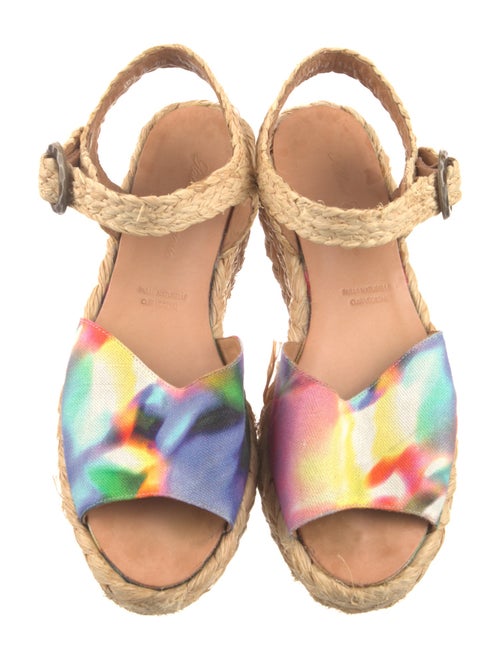 Robert Clergerie Straw Tie-Dye Print Espadrilles