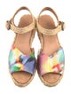 Robert Clergerie Straw Tie-Dye Print Espadrilles