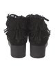 Robert Clergerie Suede Fringe Trim Accent Lace-Up Boots