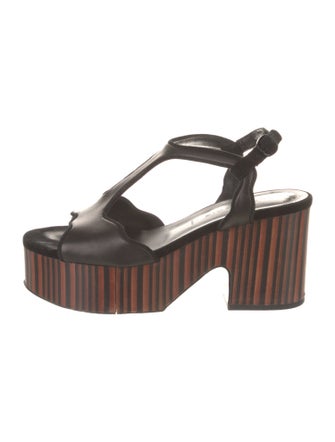 Robert Clergerie Leather T-Strap Sandals
