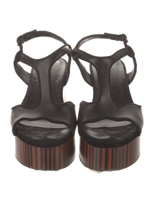 Robert Clergerie Leather T-Strap Sandals