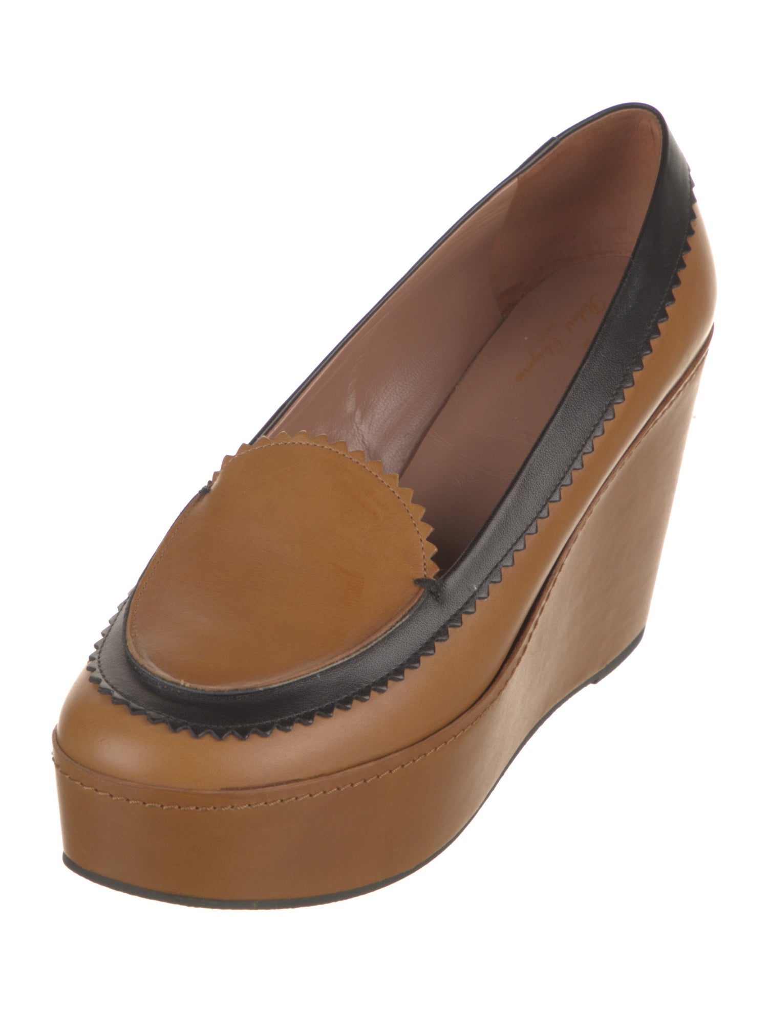 Robert Clergerie Leather Colorblock Pattern Pumps