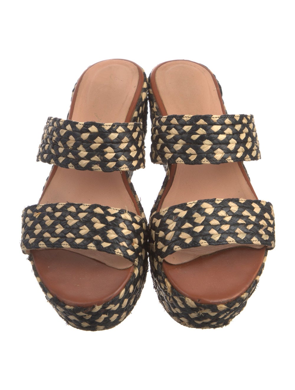 Robert Clergerie Raffia Slides Black & Brown Anim… - image 3