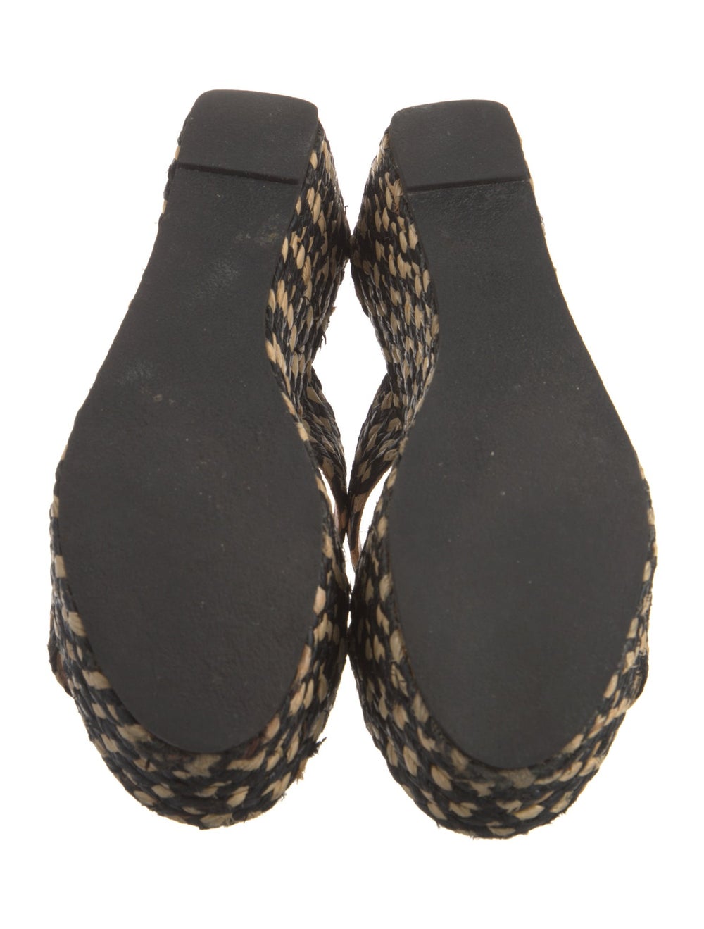 Robert Clergerie Raffia Slides Black & Brown Anim… - image 5