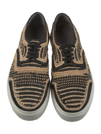 Robert Clergerie Straw Whipstitch Trim Sneakers