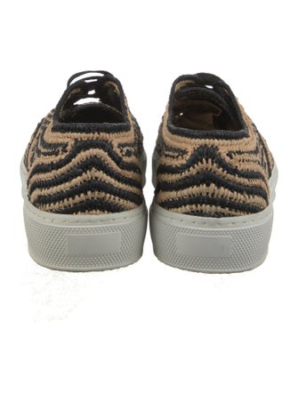 Robert Clergerie Straw Whipstitch Trim Sneakers