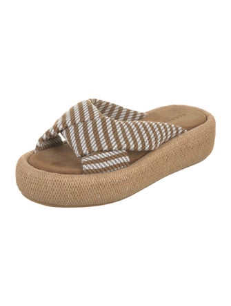 Robert Clergerie Straw Striped Slides