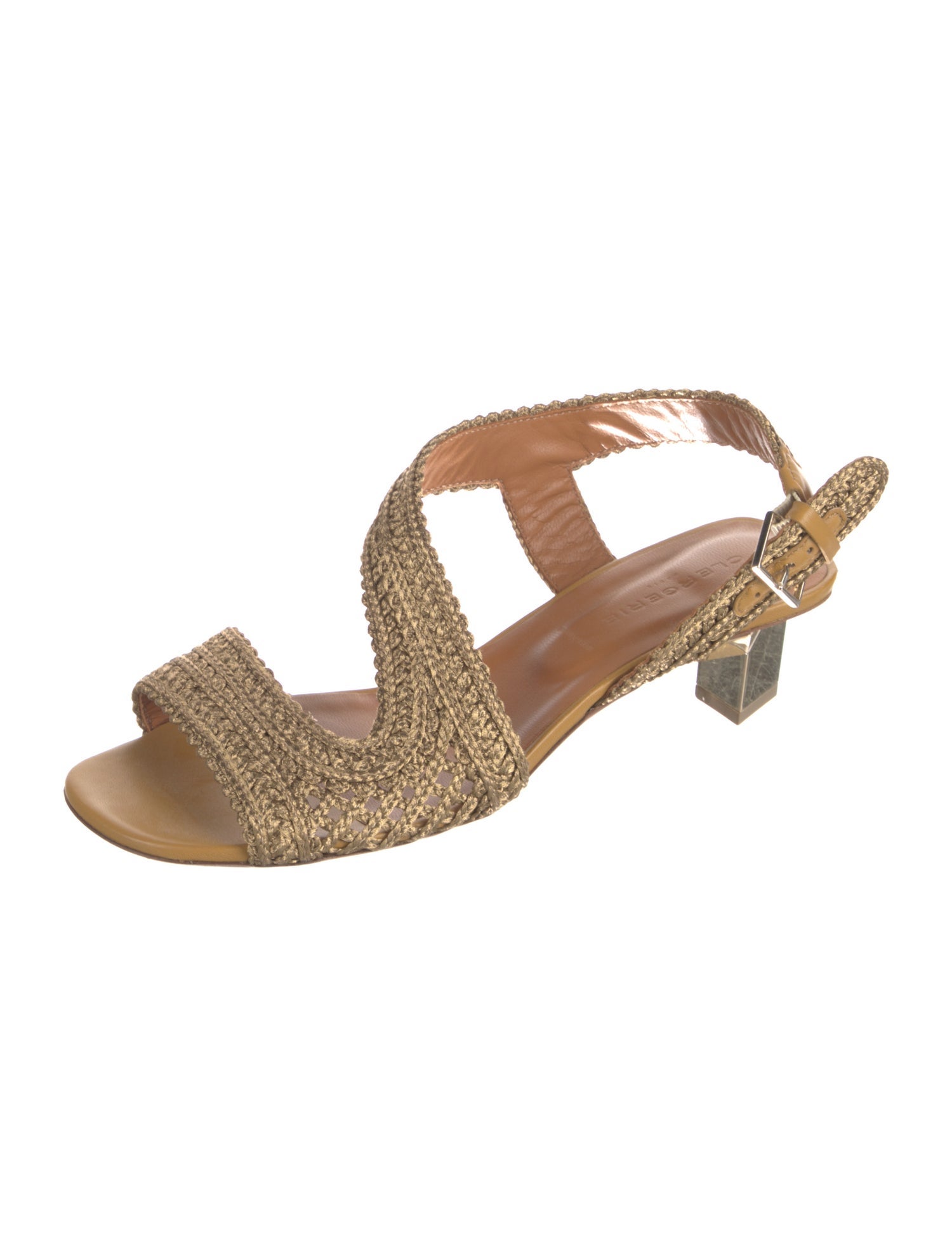 Robert Clergerie Leather Trim Embellishment Slingback Sandals