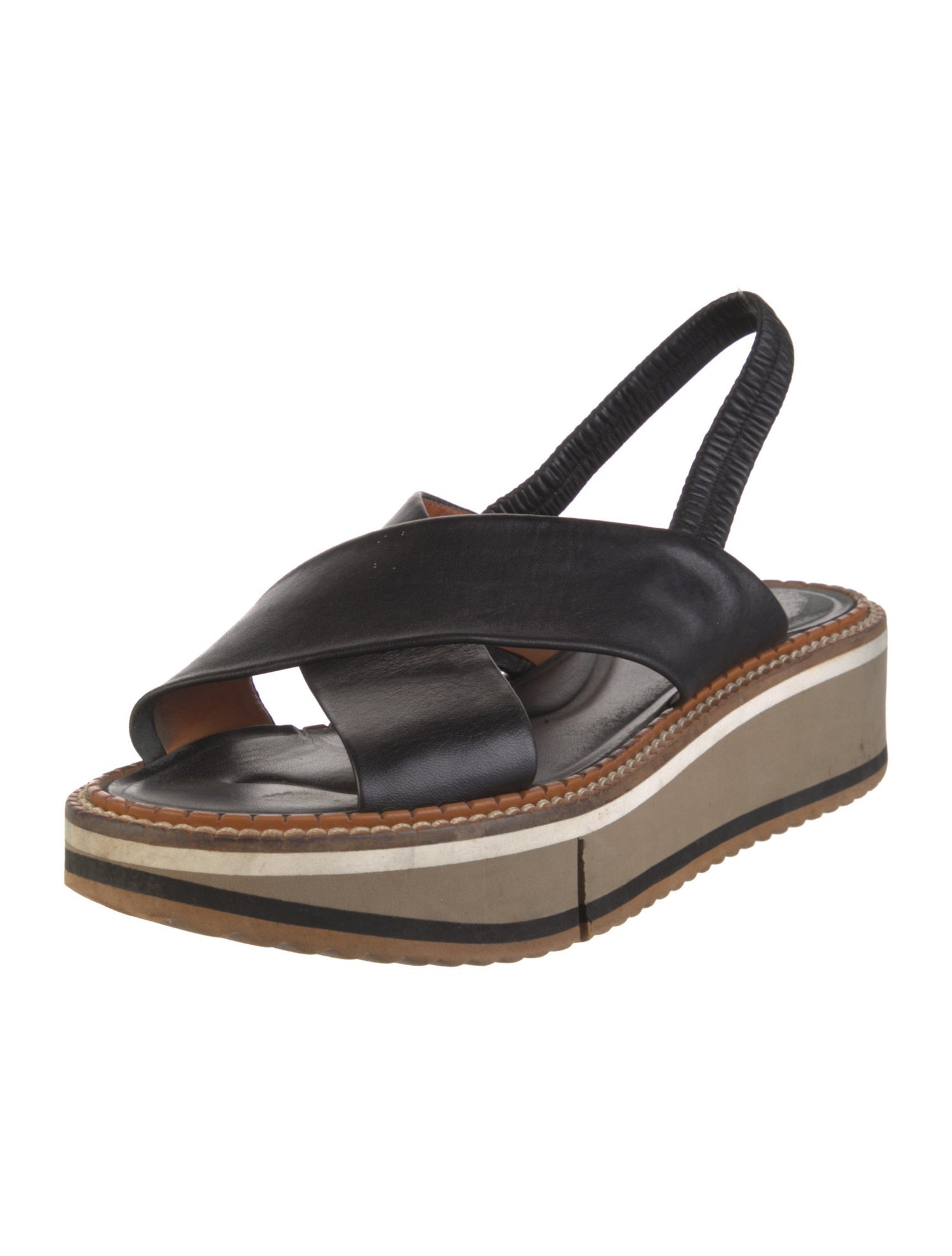 Robert Clergerie Leather Slingback Sandals