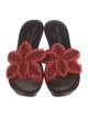 Robert Clergerie Canvas Beaded Accents Slides