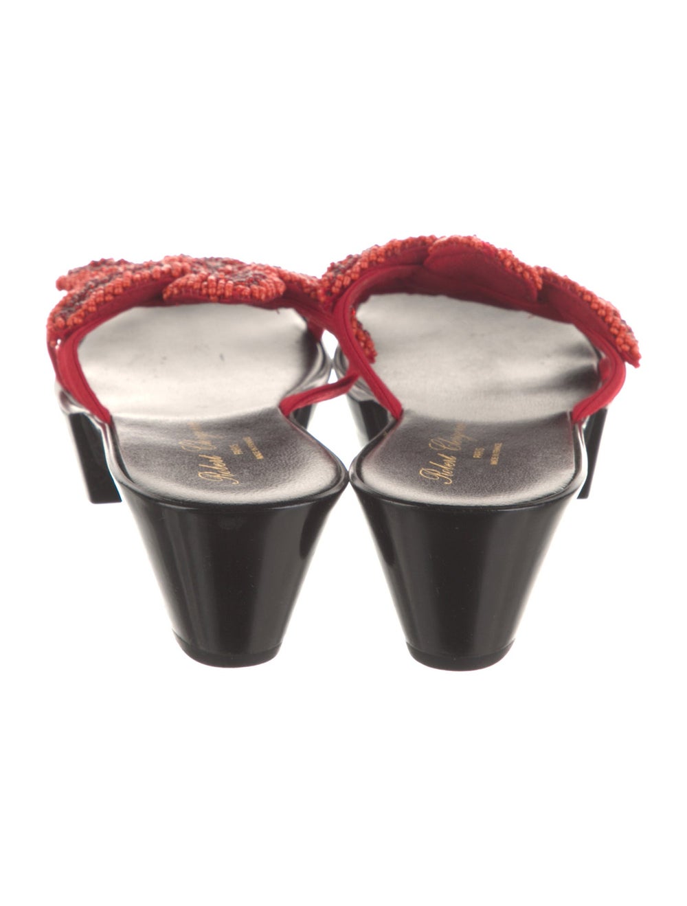 Robert Clergerie Canvas Slides Red Beaded Accents… - image 4