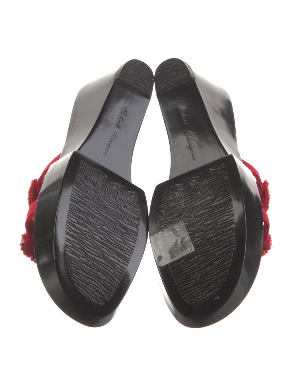 Robert Clergerie Canvas Slides Red Beaded Accents… - image 5
