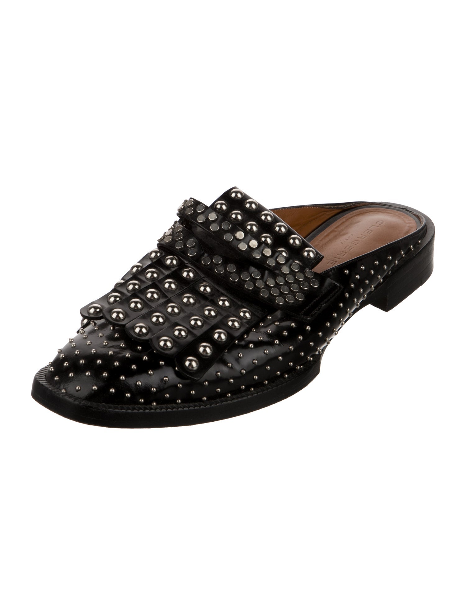 Robert Clergerie Leather Studded Accents Mules