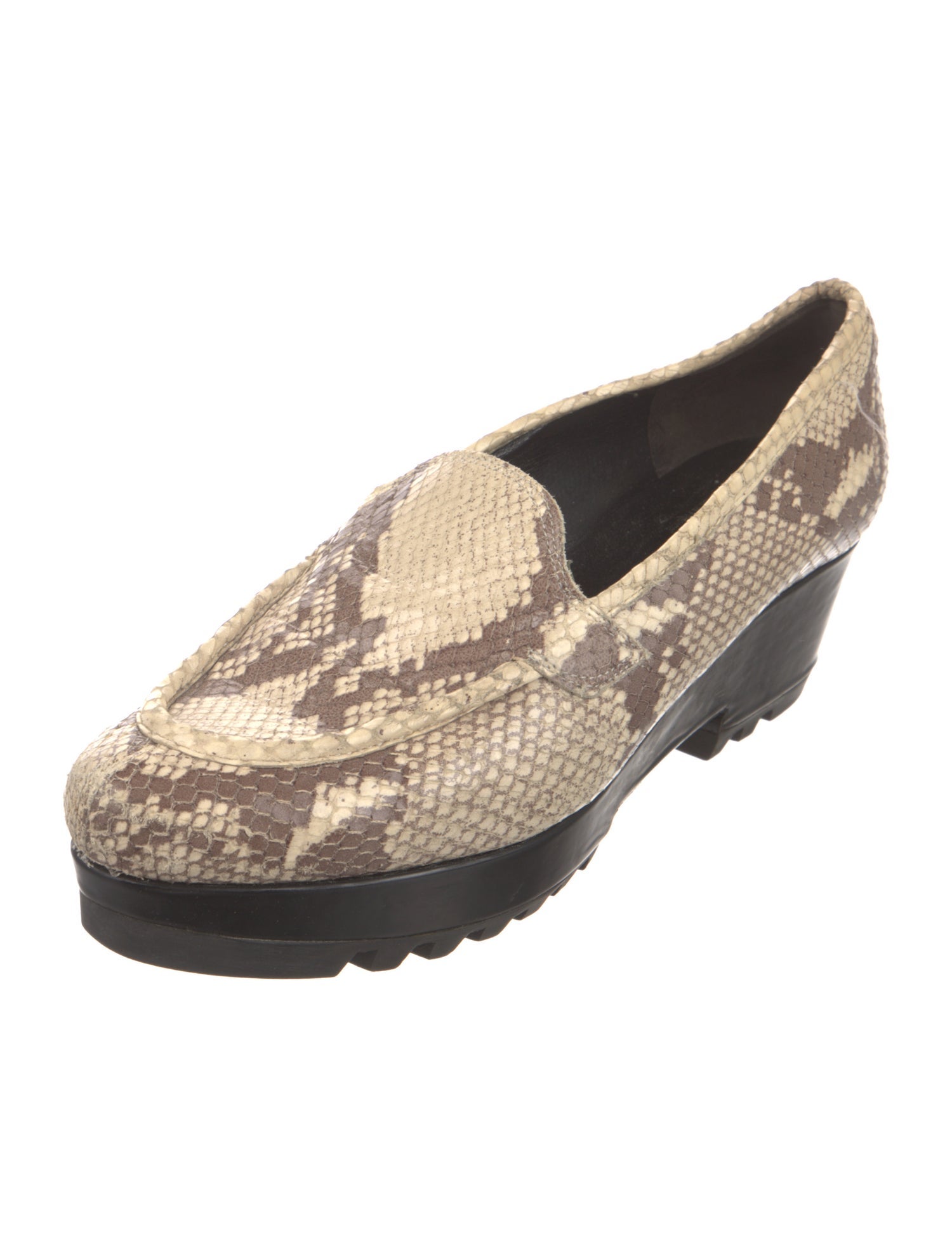 Robert Clergerie Embossed Leather Animal Print Loafers